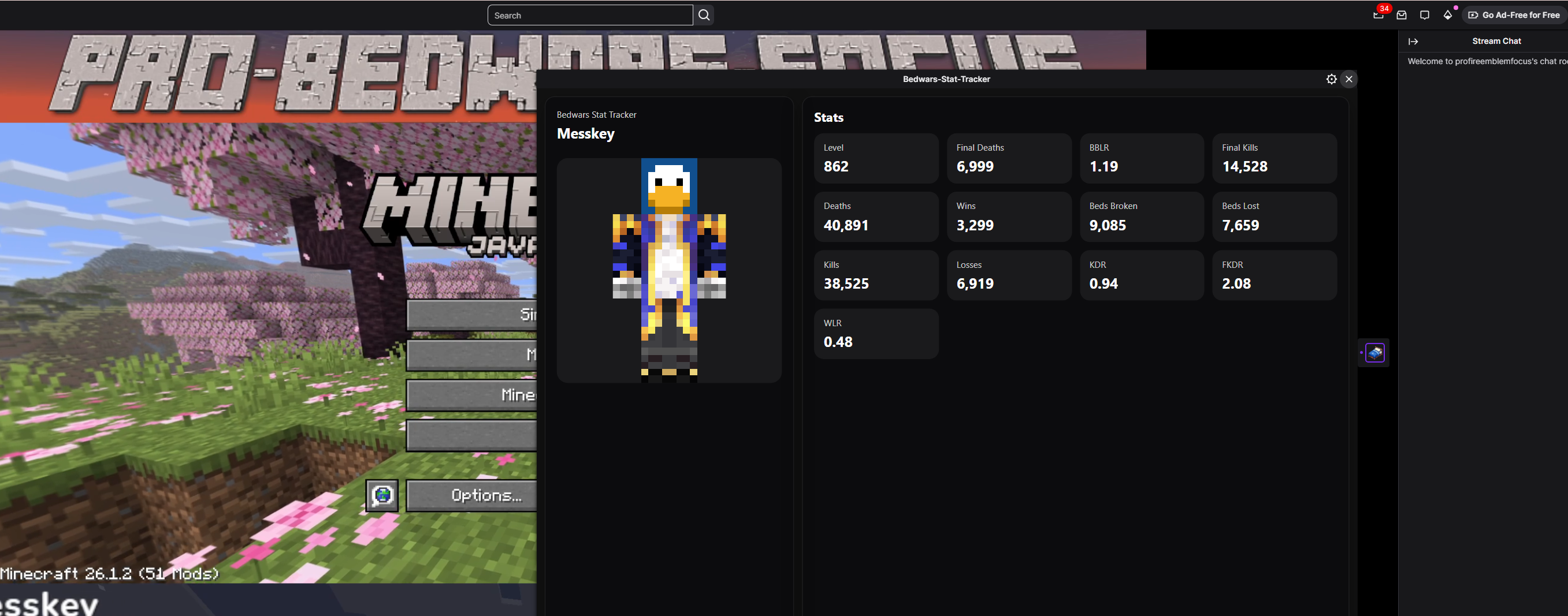 Bedwars Stat Tracker screenshot